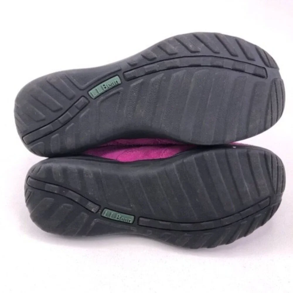 L.L. Bean Pink Suede Slip on Moc Shoes Kids 5